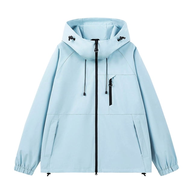 Chaquetas y abrigos casuales con capucha de manga larga para mujer, blusa informal de manga larga con cremallera lisa, abrigo, chaqueta, tops de poliéster para mujer