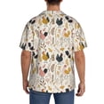 thumbnail image 3 of Rateoe Cartoon Chickens Pattern Men's Short Sleeve Classic Shirt, Casual Short-Sleeved Shirt, Lightweight Summer Shirt, Cuban Collar Shirt,Button-Front Shirt-XX-Large, 3 of 5