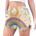 thumbnail image 2 of FORMRS Womens Swim Shorts Mesh Liner Quick Dry Casual Beach Board Bottom with Pockets, Sizes S-2XL, Beige Rainbow, 2 of 9