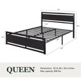Amolife Heavy Duty Queen Size Platform Bed Frame with Wood Headboard