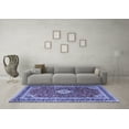 thumbnail image 3 of Ahgly Company Machine Washable Indoor Rectangle Medallion Blue Traditional Area Rugs, 2' x 5', 3 of 4