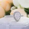thumbnail image 2 of solitaire jewels 1.5CT Pear Moissanite Halo Engagement Ring For Women, 10K White Gold, 2 of 9