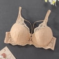 thumbnail image 2 of GEWSEY Women's Push Up Lace Bra Underwire Plunge Full Coverage Bras Sexy Plus Size Support (Beige, L), 2 of 8