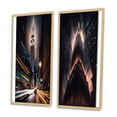 thumbnail image 3 of Designart "Empire State Building Night Lights Tilt Shift I" City New York Framed Wall Art Set Of 2 - Traditional Black Framed Canvas Set For Living Room Decor, 3 of 6