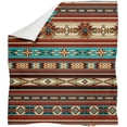 thumbnail image 2 of Southwest Style Flannel Throw Blanket, Mandala Boho Geometric Pattern Lightweight Warm Blanket for Bed, Couch, Car, 2 of 6