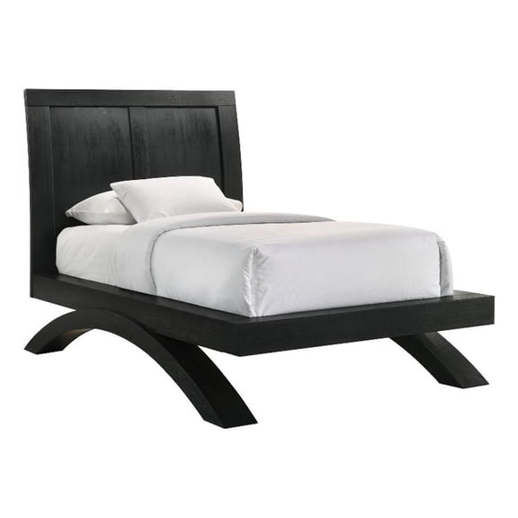 Picket House Furnishings Kenn Twin Platform Bed with Arched Base in Black