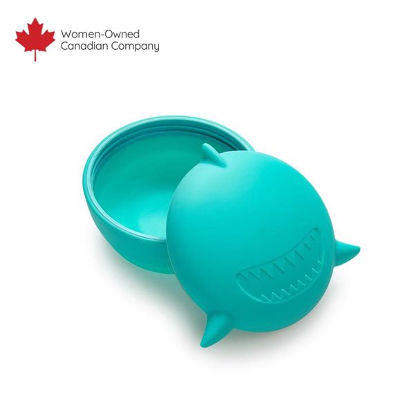 Melii Silicone Bowls with Lid, Shark for Babies, Toddlers, Adults - Blue - 1 Unit