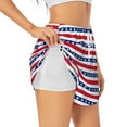 thumbnail image 3 of Lsque American Patriotic Stars And Stripes Printed Women's Running Shorts with Liner Pockets,Elastic Quick Dry Workout Athletic Gym Yoga Shorts,Womens High Waist Shorts-Large, 3 of 9