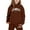 #1_Brown, variant on SUXIAN Girls Pajamas Outfits Hoodies Letter Print Sweatshirt Stylish and Comfortable Everyday Wear for Ages 2 to 16 #3_Brown 2-3 Years