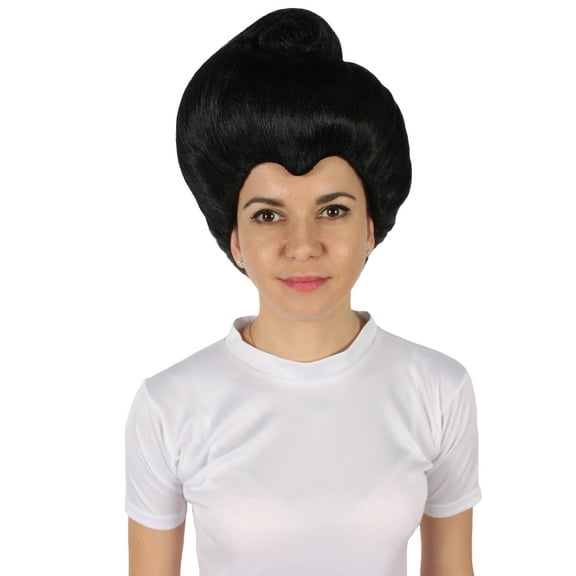 HPO Adult Women's Fairy Godmother Animated Fantasy Movie Wig, Black olor, Best for Cosplay Halloween Party, Flame-retardant Synthetic Fiber