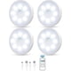 thumbnail image 1 of Motion Sensor Puck Light with Remote, Wireless Dimmable Under Cabinet Lights, Rechargeable Magnetic Closet Light, Stick on Night Light, 4-Pack, 1 of 4