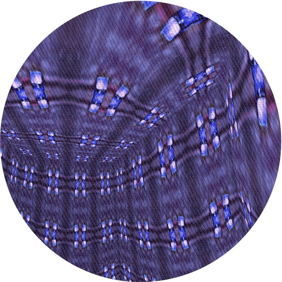 Ahgly Company Indoor Round Patterned Purple Monster Purple Area Rugs, 6' Round