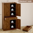 thumbnail image 2 of FANRAL 70” Tall Pantry Organizers and Storage Cabinet with Barn Doors & Drawers,Adjustable Shelf,Tall Pantry for Kitchen Dining Room Living Room Bedroom,Walnut Pantry Cabinet, 2 of 8