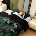 thumbnail image 4 of Manfei Farmhouse Camo Twin Comforter Sets, Mid Century Abstract Bedding Set, Olive Green, Black Reversible, 2-Piece, 1 Comforter and 1 Pillowcase, 4 of 7