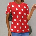 thumbnail image 6 of Red Polka Dots-1 Women's Short Sleeve Tops Casual Blouses T Shirt, 6 of 6