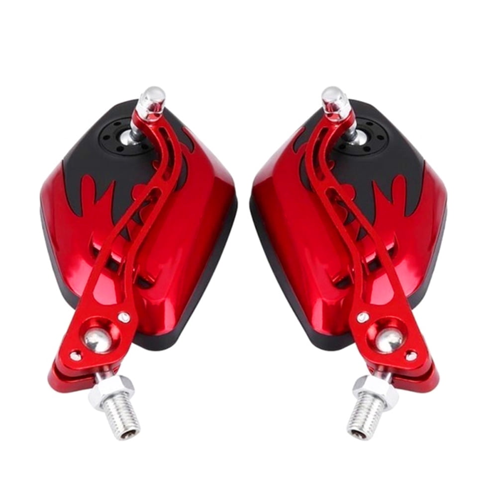 Anvazise 8/10mm Motorbike Scooter Motorcycle Handlebar Mount Rear View Mirrors Blue 2Pcs/Set