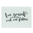 thumbnail image 1 of Saying Cutting Board, Love Yourself and the Rest Will Follow Phrase Wisdom Words, Decorative Tempered Glass Cutting and Serving Board, Large Size, Charcoal Grey White, by Ambesonne, 1 of 1