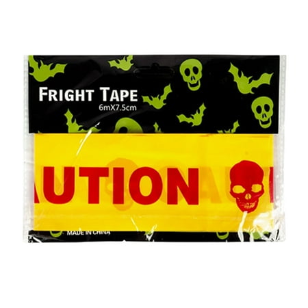 

TureClos Halloween Decoration Warning Line Sticker Letter Band Luminous Protective Belt Decorative Isolation Belts Sign for Home Garden Dark Red Yellow