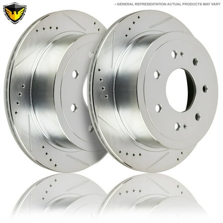 New Duralo Drilled Slotted Rear Brake Rotor Kit For Ford F150 7-Lug