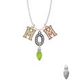 thumbnail image 2 of Delight Jewelry Silvertone Christmas Lights - Lime Green Resin Multi-Colored Crystal Mom Charm Necklace, 2 of 5