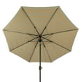 thumbnail image 6 of Calypso II 11-ft Octagon Market Umbrella with Solar LED Strip Lights - Champagne and Taupe - Breez-Tex Canopy, 6 of 15