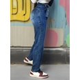 thumbnail image 2 of aPAY Jeans for Women Long Straight Denim Pants Y2k Vintage Street Style Tie Up Elastic Waist Regular Size, 2 of 4