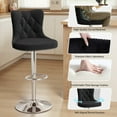 thumbnail image 4 of Daluvenix Swivel Bar Stools Set of 2, Velvet Button Tufted Counter Height Chairs with Midback for Home Kitchen Island, Black, 4 of 5