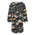 thumbnail image 5 of Jindong Plush Robes for Women Women's Fleece Plush Robe Long Warm Plush Bathrobe Loungewear Jacket Printed Comfort Robe Womens Robes, 5 of 5