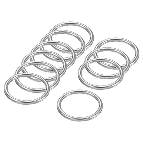 Unique Bargains 50mmx61mm Dia 304 Stainless Steel O Ring Seamless Welded O-Ring for DIY 10 Pack