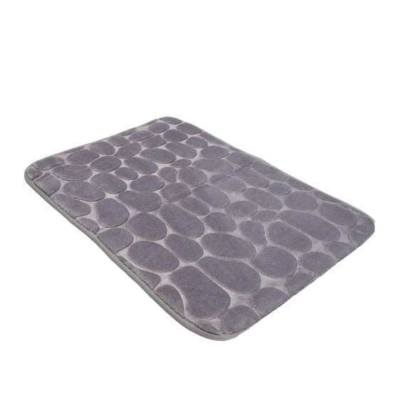 Tapis de Bain en Mousse à Mémoire de Forme AquaSoft - Ultra Absorbant, Lavable en Machine, Tapis de Salle de Bain Gris Clair, 15,7 x 23,6