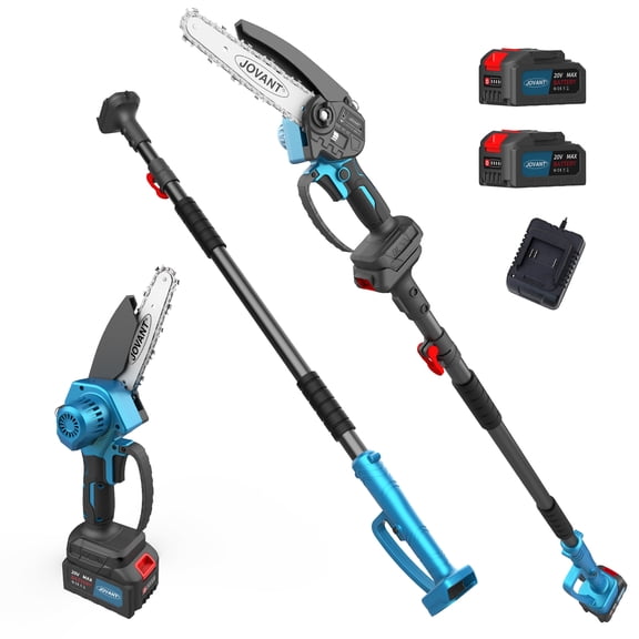 Cordless Pole Saws for Tree Trimming,2-In-1 Mode Wireless Pole Saw for Cutting Branches and Wood,with Portable Bag and 2-20V 4A Battery
