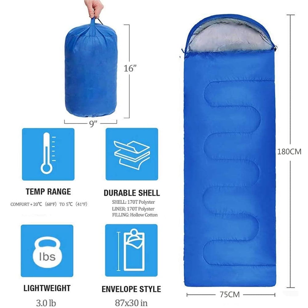 Camping Sleeping Bag Lightweight &Waterproof,Camping Sleeping Bag Indoor & Outdoor for Adults & Kids