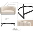 thumbnail image 5 of Modern Counter Height Bar Stool, Linen Fabric Upholstered Stool with Black Metal Frame, 24 Inch Kitchen Island Stool for Home Bar &Dining Room, Linen Beige, 5 of 7