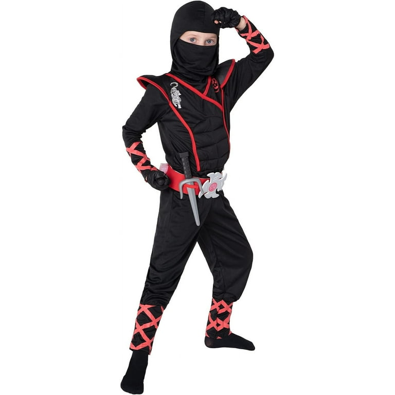 Spooktacular Creations Ninja Costume for Boys Halloween, Kids Ninja Costume  With Foam Accessories, Black, 14-16 Years (XXL） 