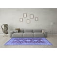 thumbnail image 3 of Ahgly Company Machine Washable Indoor Square Persian Blue Traditional Area Rugs, 6' Square, 3 of 4