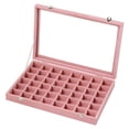thumbnail image 3 of Organizador de joyas portátil y versátil con 48 compartimentos. Contenedor para regalos. Rosa, 3 of 9