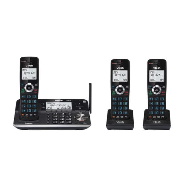 Is7256 VTech 3-Handset Extended Range Cordless Phone with Bluetooth Connect to ...