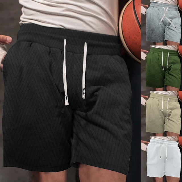 VBTAPA Sales Today Clearance! Men Basketball Shorts Drawstring Workout Shorts Lightweight Stretch Gym Athletic Shorts with Pockets Green L