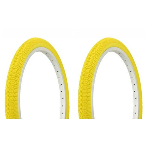 Tire set. 2 Tires. Two Tires Duro 20" x 1.75" Yellow/Yellow Side Wall .lowrider bike Tires, lowrider bicycle Tires, bmx bike Tires, chopper bike Tires