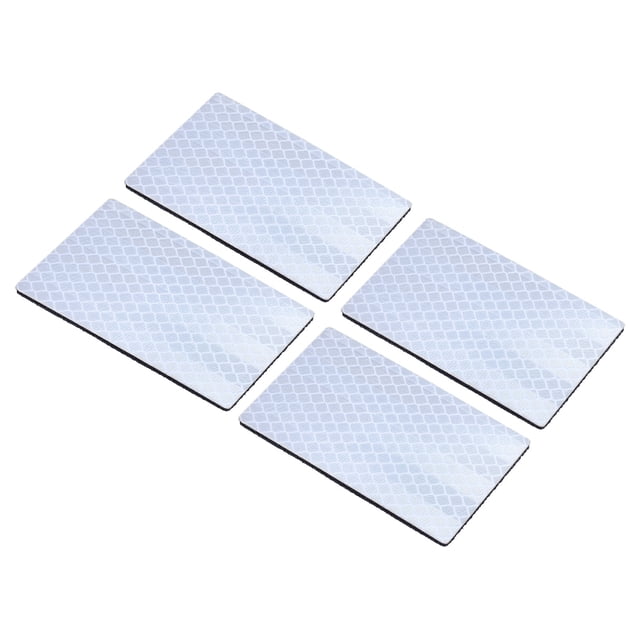 Unique Bargains Patch Réfléchissant 2'x3', 4 Pcs Appliques de Sécurité, Blanc