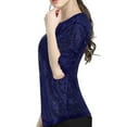 thumbnail image 4 of Women's Solid Color Sequin Round Neck Splicing Loose Casual T Shirt, 4 of 4