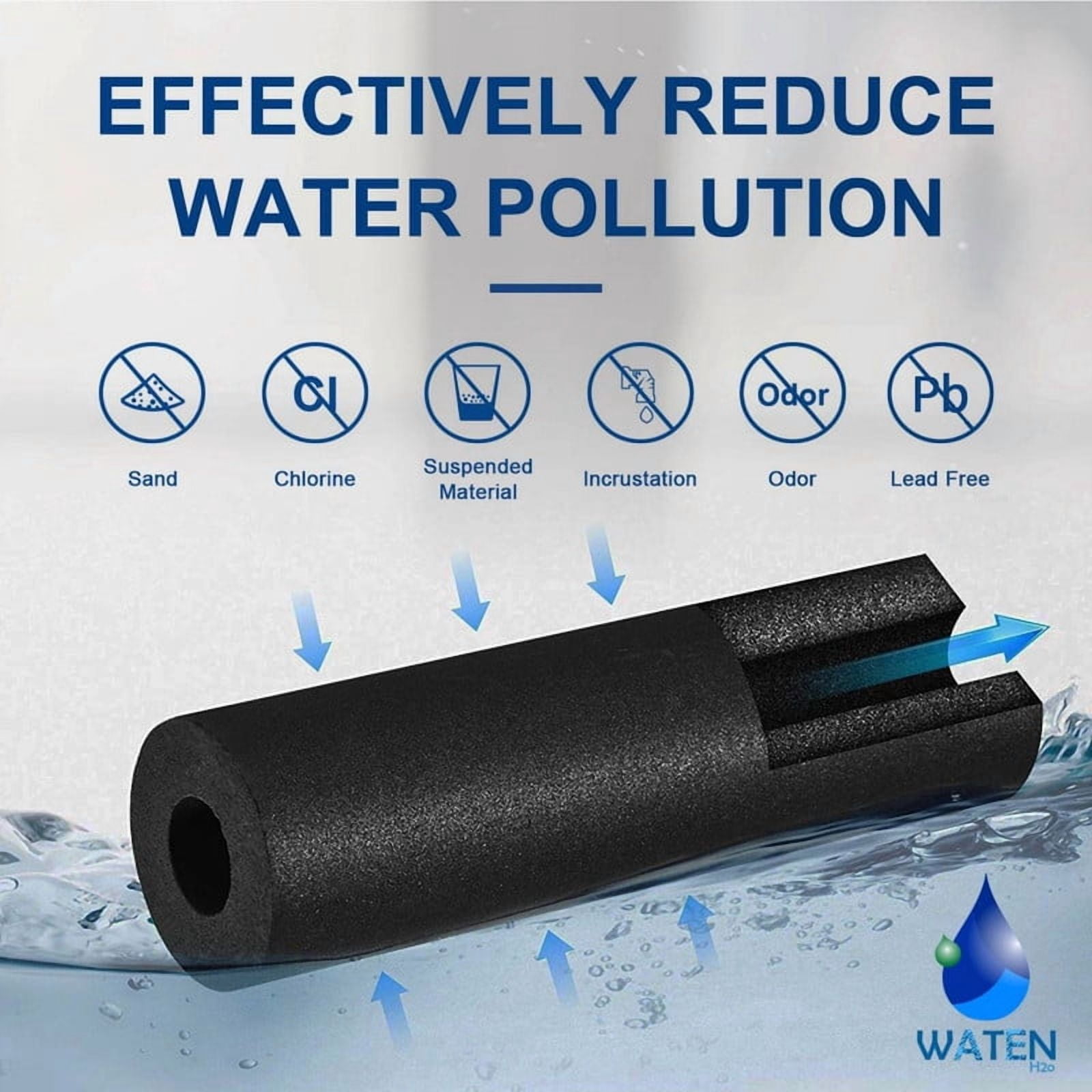 WATEN H2O EDR1RXD1 Water Filter 1 Replacement, Compatible with W10295370A, WHR1RXD1, EDRIRXD1B, 9081 9930 46-9081 46-9930, 3 Pack