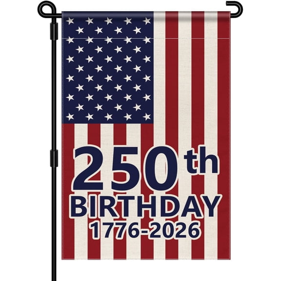 Patriotic 250th Anniversary USA Garden Flag, Double-Sided Waterproof 12 x 18 Inch American Yard Banner 1776-2026