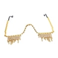 thumbnail image 4 of QccHieUs Rhinestone Glasses Frame Eyeglasses for Party Masquerade Show Festival Birthday, Gold, 4 of 6