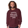thumbnail image 5 of Snacks Naps Checking Apps Lazy Chill Sweatshirt for Men or Women Brisco Brands 2X, 5 of 6