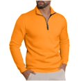 thumbnail image 2 of RRMuAzgs Men's Quarter Zip Up Pullover Long Sleeve Casual Sweatshirt Lightweight Stand Up Collar Solid Color Sweaters, 2 of 6