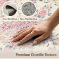 thumbnail image 6 of ODIKA 5'x7' Washable Area Rug Easy Care, Non-Shedding, Pet Friendly, Vintage Distressed Pink Scroll Border Faded Bouquet Motif Botanical for Small Living Room, Bedroom, 6 of 7