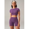thumbnail image 2 of Set de entrenamiento OLCHEE Seamless Acid Wash Yoga Purple para mujer, 2 of 5