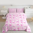 thumbnail image 2 of Homewish Kawaii Pink Ribbon Bedding Comforter Set for Kids, Princess Bow-tie Bow Twin Comforter Sets, Cartoon Love Heart Reversible Bedding Set, Breathable Home Decor, 2 Pieces, 2 of 8