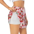 thumbnail image 2 of Disketp Hand Drawn Strawberry Print Women's Shorts Workout Shorts for Athletic Gym Running Shorts with Phone Pockets XX-Large, 2 of 8